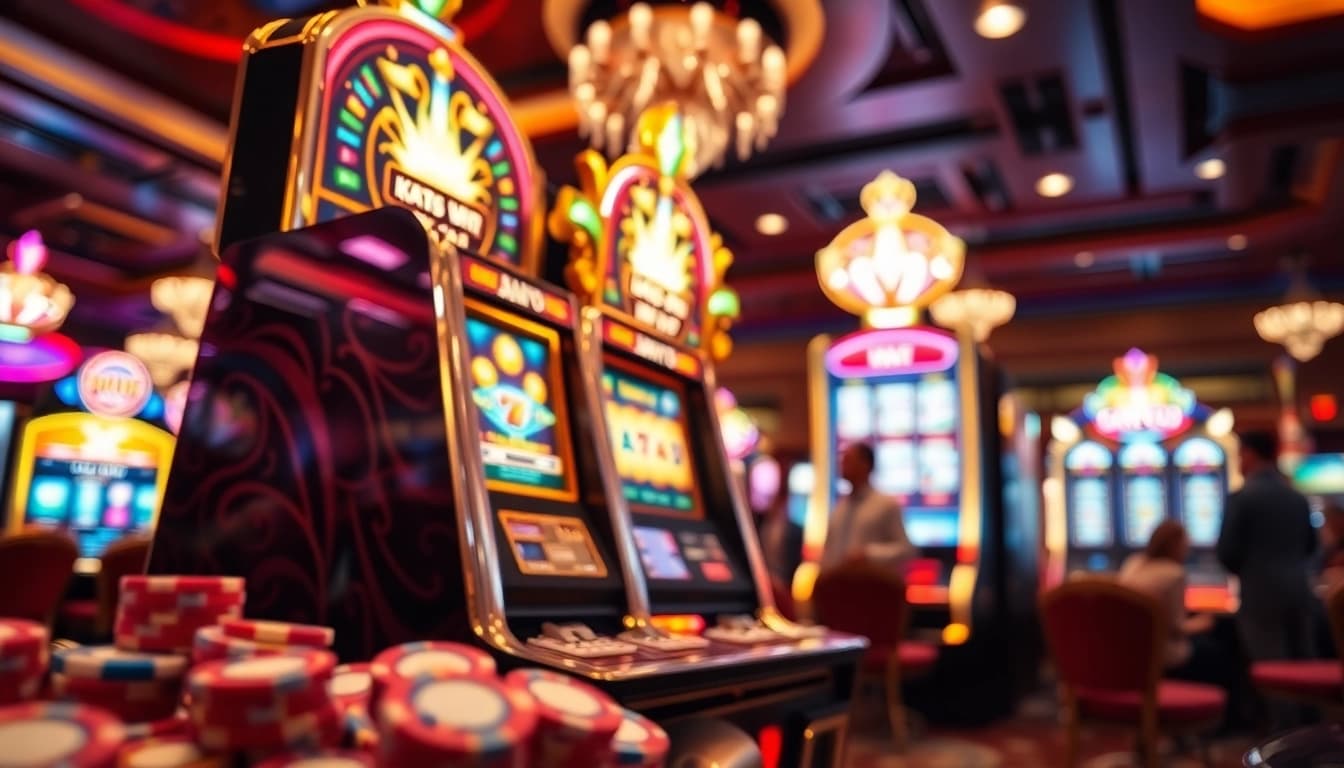 Menangkan Katsu5 VIP Slot dengan suasana kasino yang berkilau dan menegangkan.