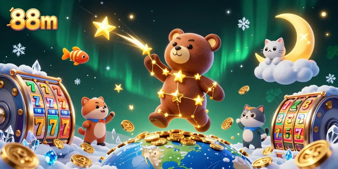 Engage in thrilling jackpot action with 88m slots and animated cosmic characters.