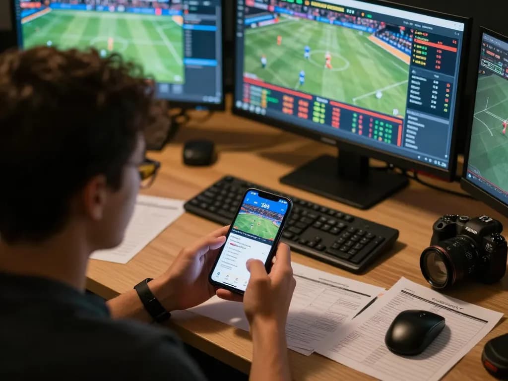 Engaging moment of a player using the 789f com betting app during a thrilling sports event.