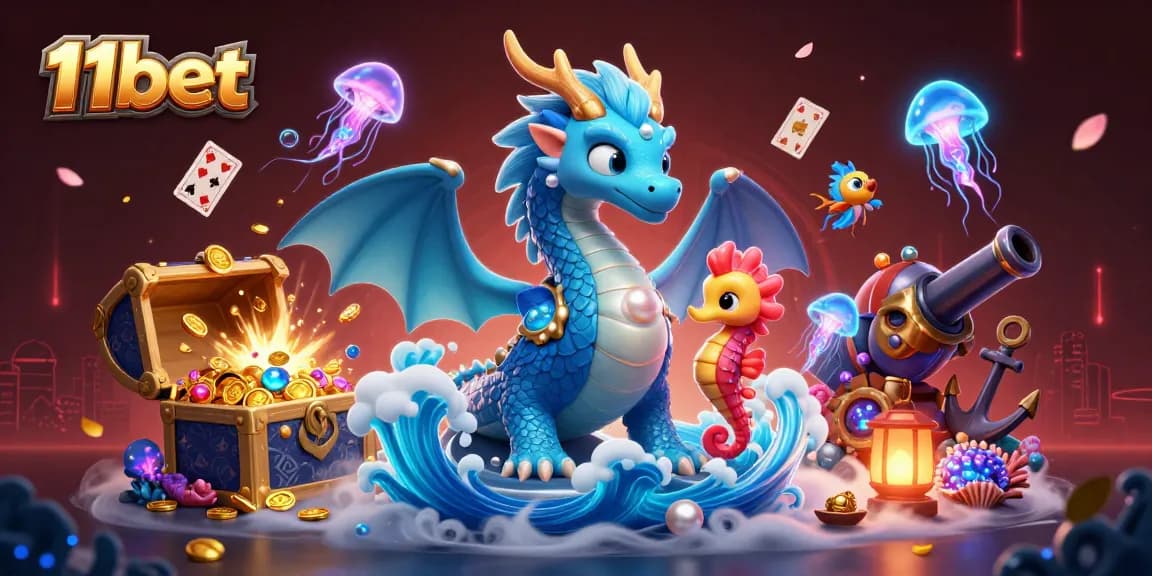 Experience 11bet's thrilling underwater casino adventure with vibrant sea creatures and gold treasures!