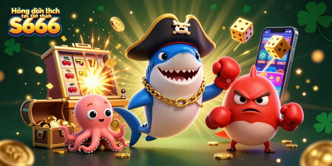 Engaging illustration depicting Hướng dẫn lấy lại mật khẩu S666 in a vibrant casino scene filled with animated characters and game elements.