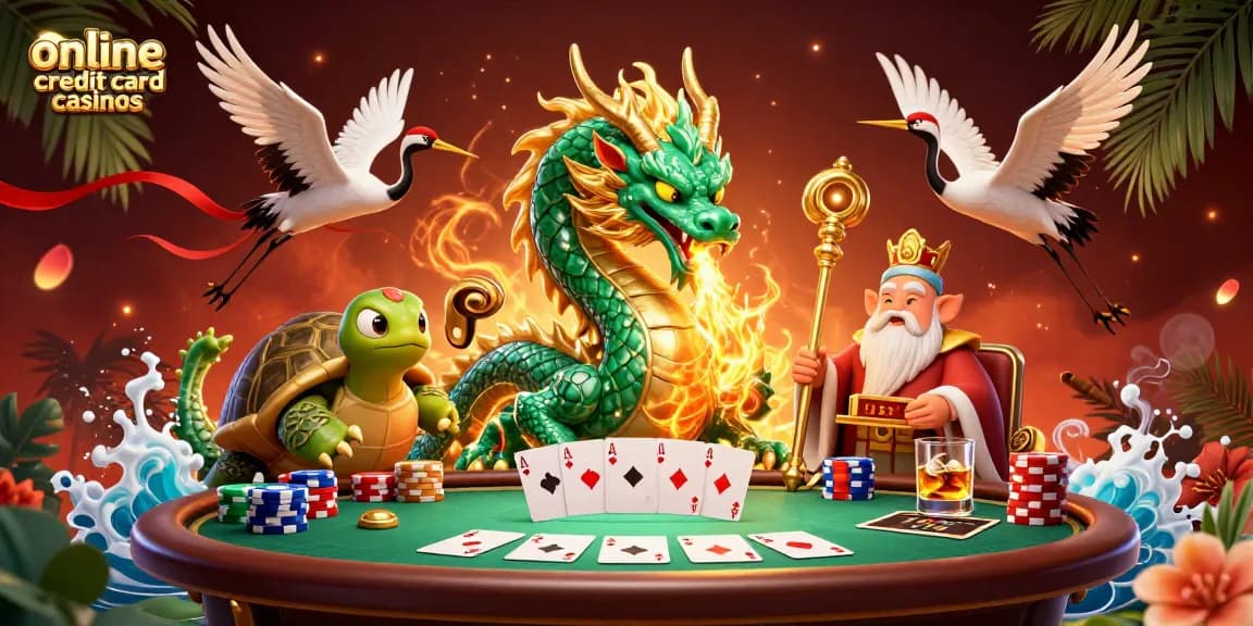 Experience the thrill at online credit card casinos with dynamic game elements and vibrant characters.