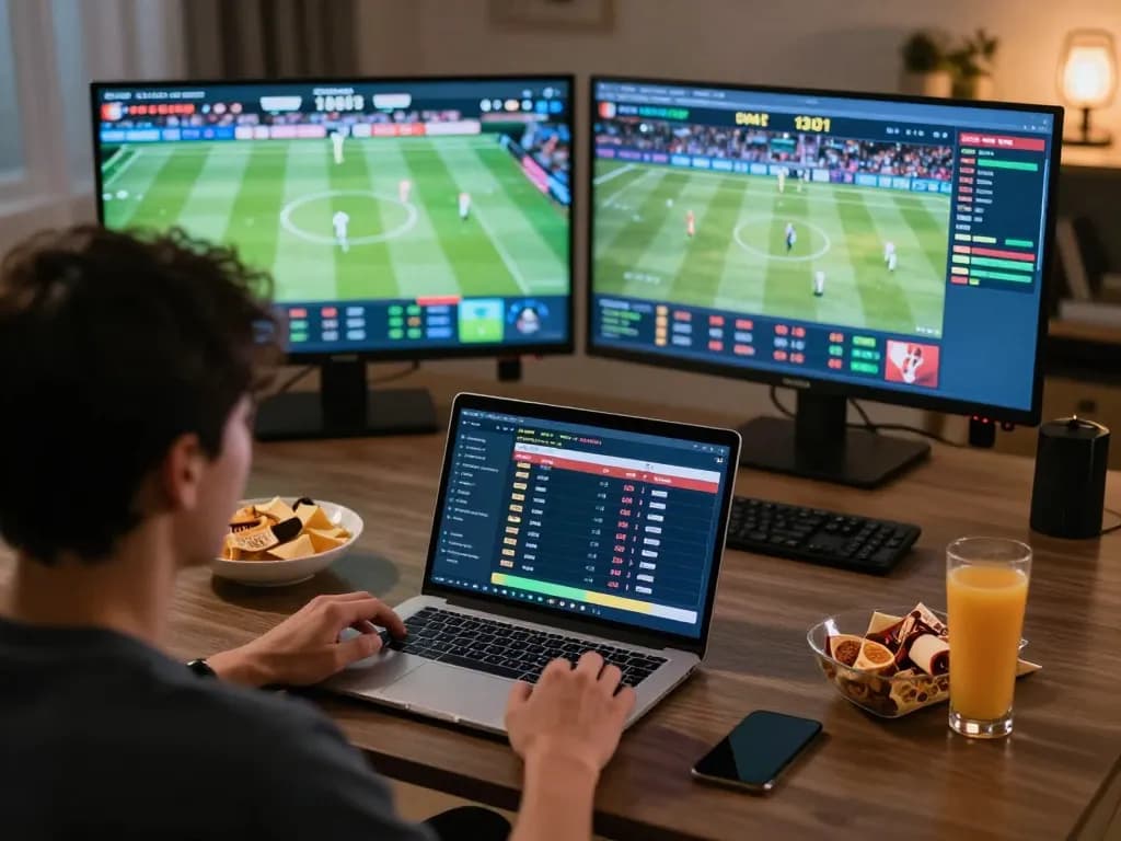 Engaging sports betting activity showcasing Keo nha cai 5 with focused bettor analyzing odds.