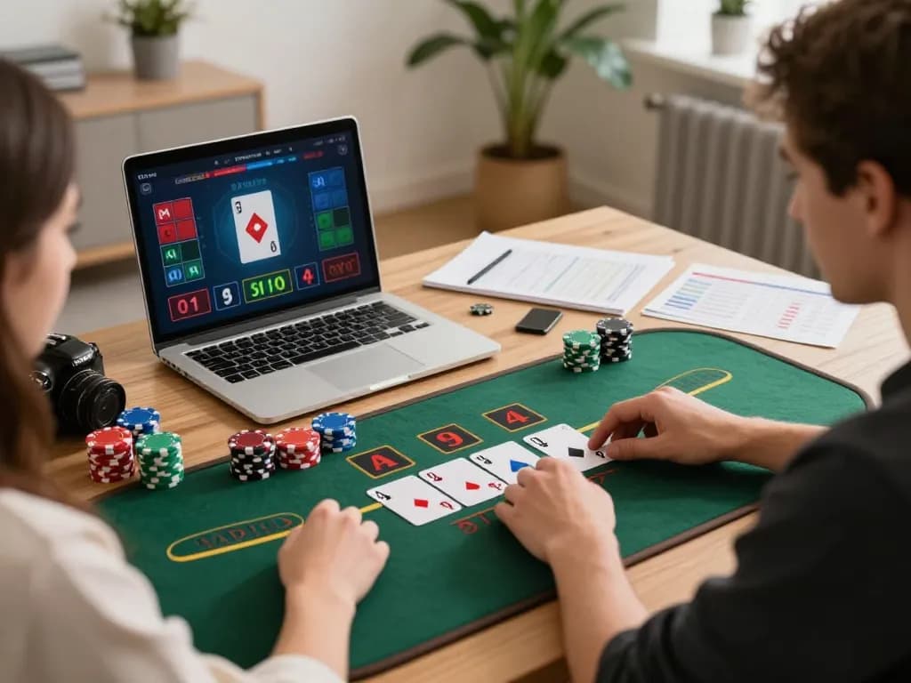 Engaging online blackjack gameplay on hz88 platform, showcasing strategic player decisions and vibrant graphics