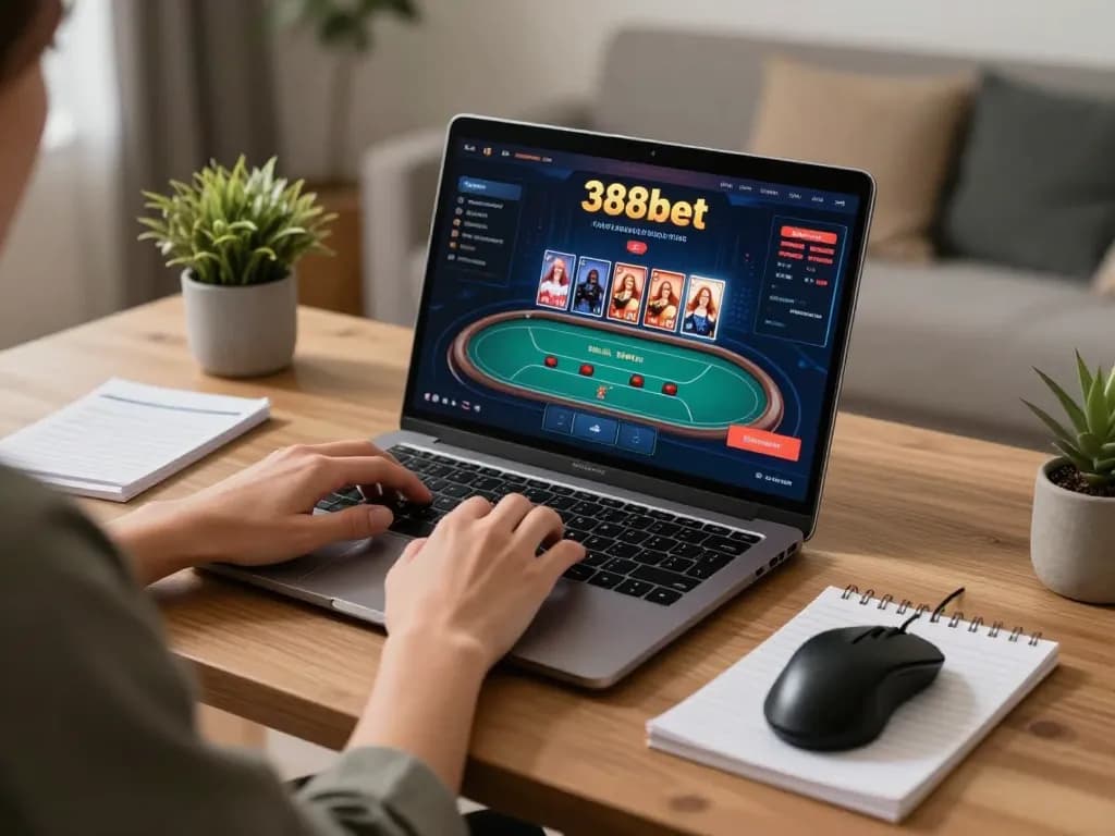 Engaging in strategic poker gameplay on 388bet with focused atmosphere