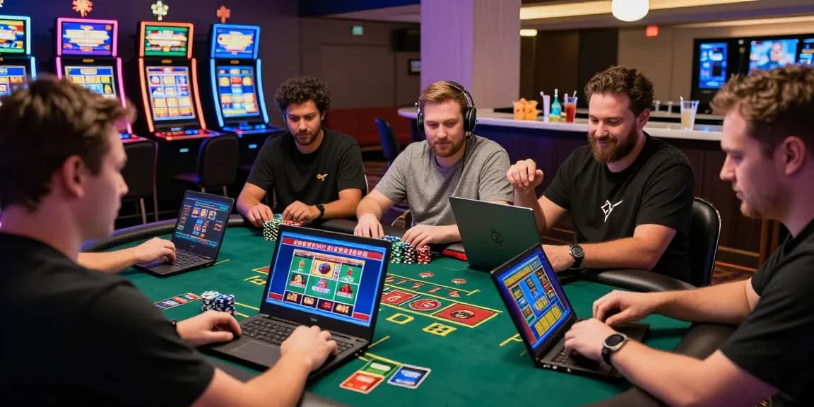 Players experiencing the excitement of credit card casinos with vibrant gaming devices and lively atmosphere.