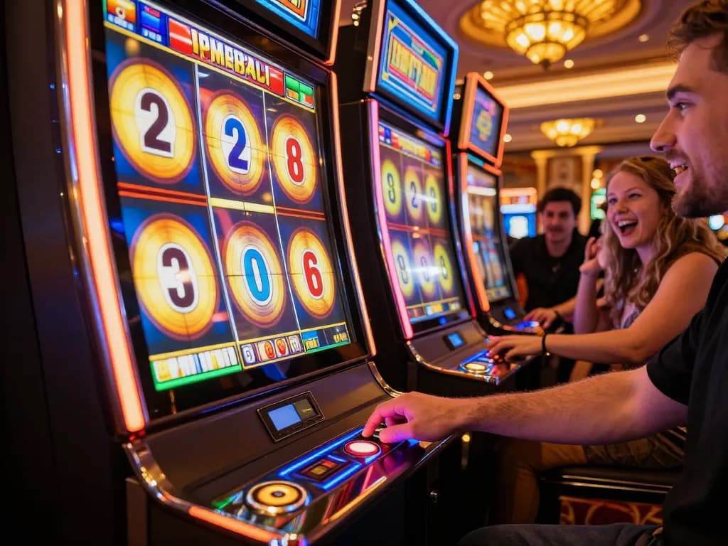 Player enjoying the thrill of spinning on Tempo123 Gacor slot machine under vibrant colors