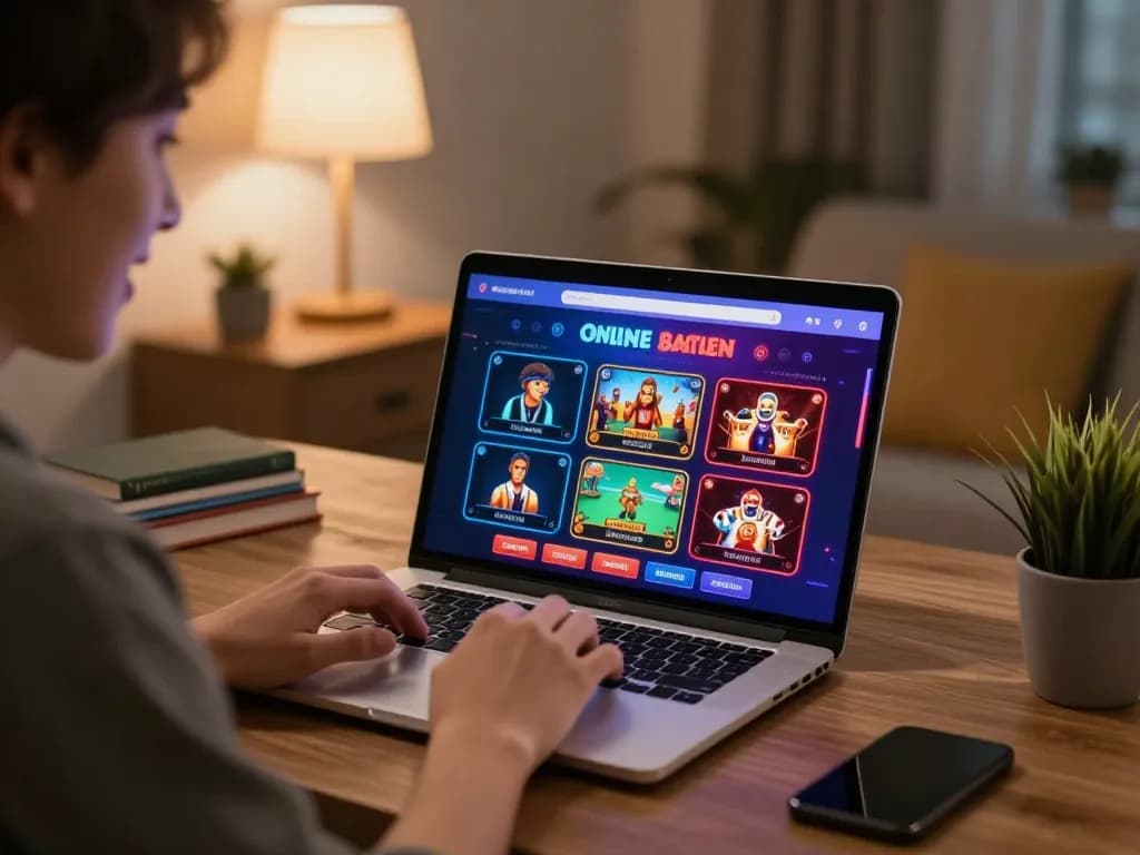Engaged player connecting their casino with MetaMask wallet on a laptop, cozy home office ambiance.