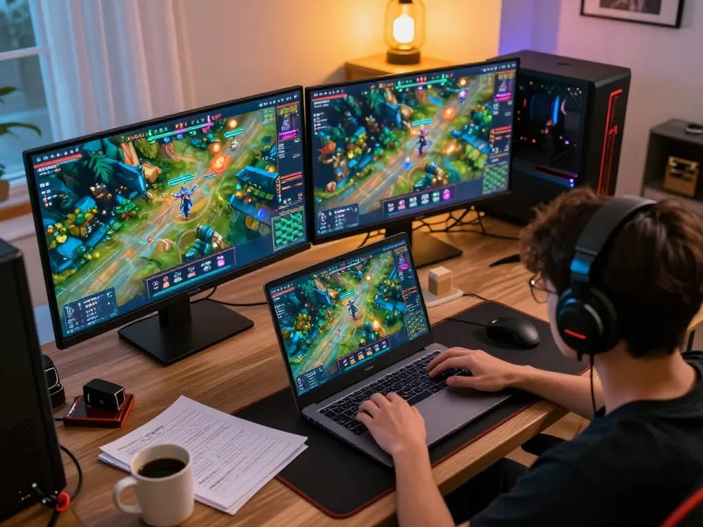 Player enjoying an exciting Misteribet online game session on almlive platform with strategic notes