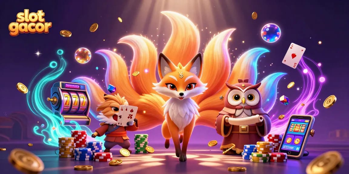 Experience thrilling slot gacor action with vibrant characters and dynamic gaming visuals in this 3D casino illustration.