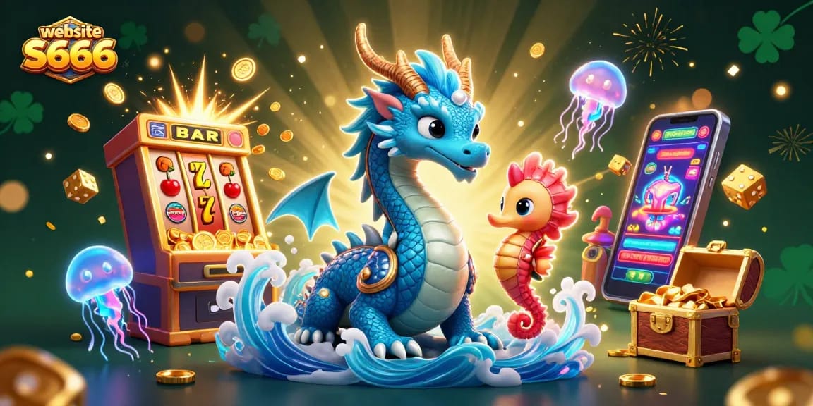 Engage with the immersive world of the website S666 through dynamic casino elements and vibrant characters.