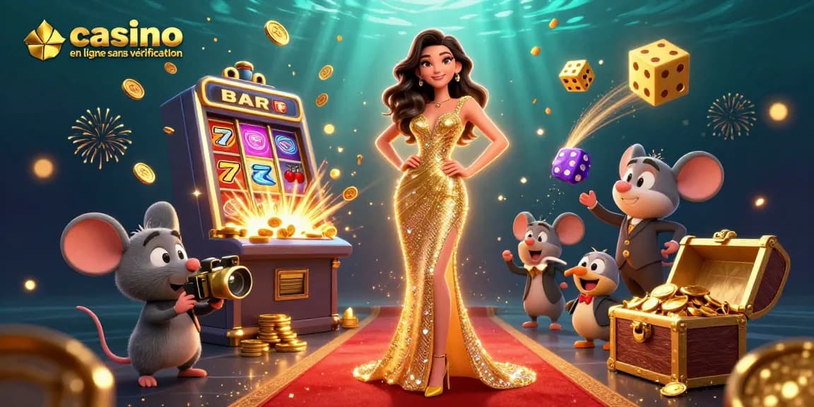 Jouez à des jeux au casino en ligne sans vérification avec une touche glamour, mettant en vedette une explosion de jackpot et des visuels éblouissants.
