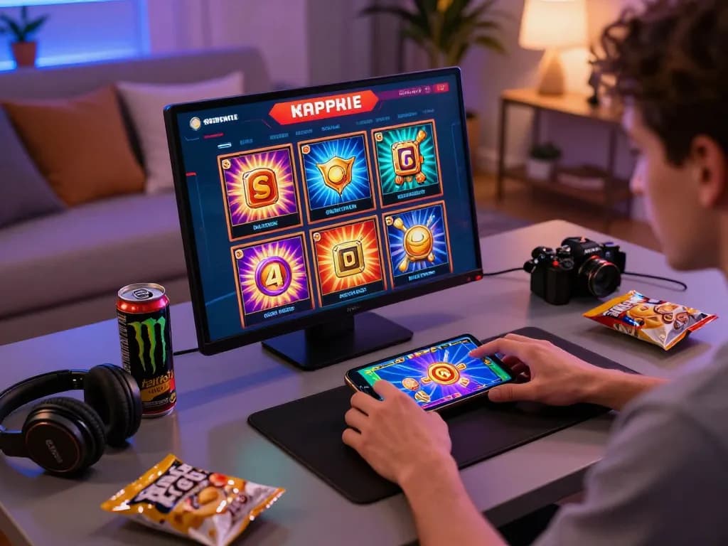 Engaging online gaming experience with foya888 slot games on a mobile device in a vibrant setting.