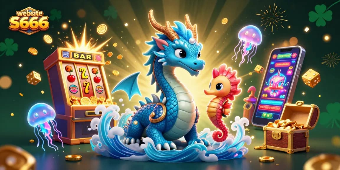 Engage with the immersive world of the website S666 through dynamic casino elements and vibrant characters.