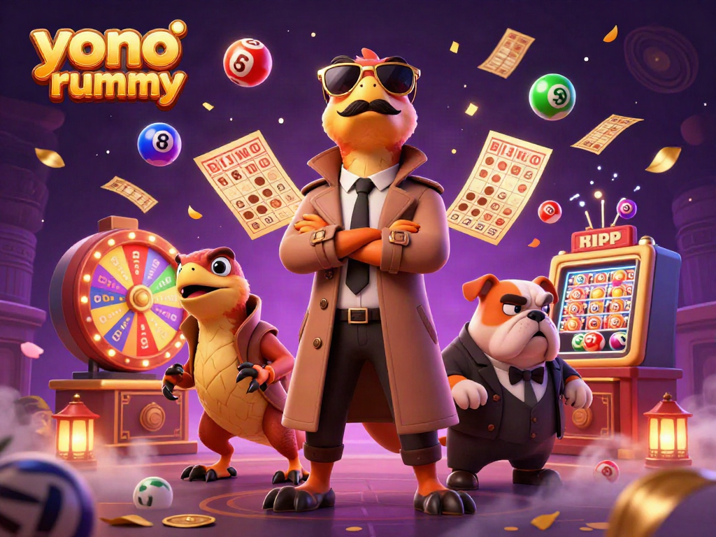 Aksi seru dalam permainan yono rummy, dengan karakter unik dan elemen perjudian yang dinamis