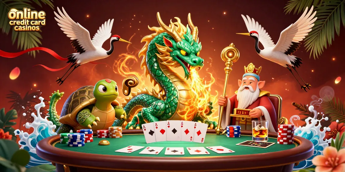 Experience the thrill at online credit card casinos with dynamic game elements and vibrant characters.