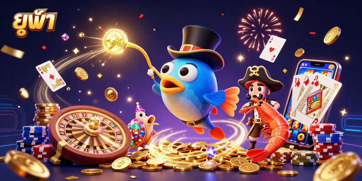 Engage with ยูฟ่า's dynamic casino scene featuring vibrant characters and thrilling game elements.