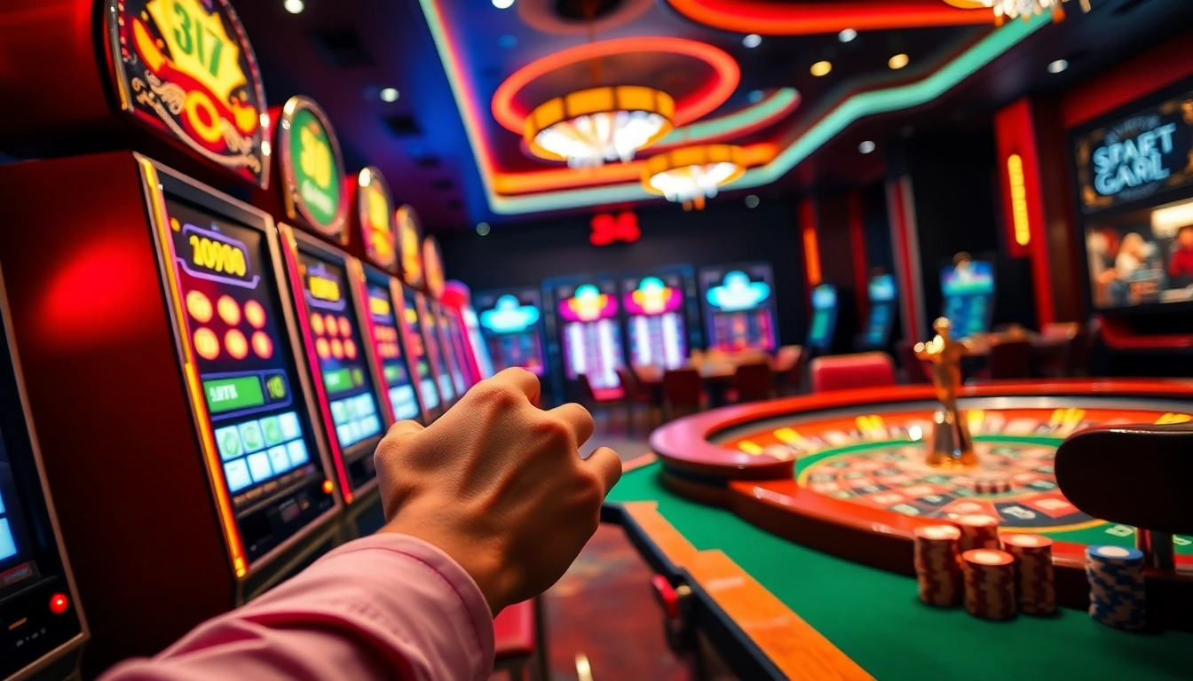 Situs gacor showcases an electrifying casino atmosphere with vibrant slot machines and excitement.