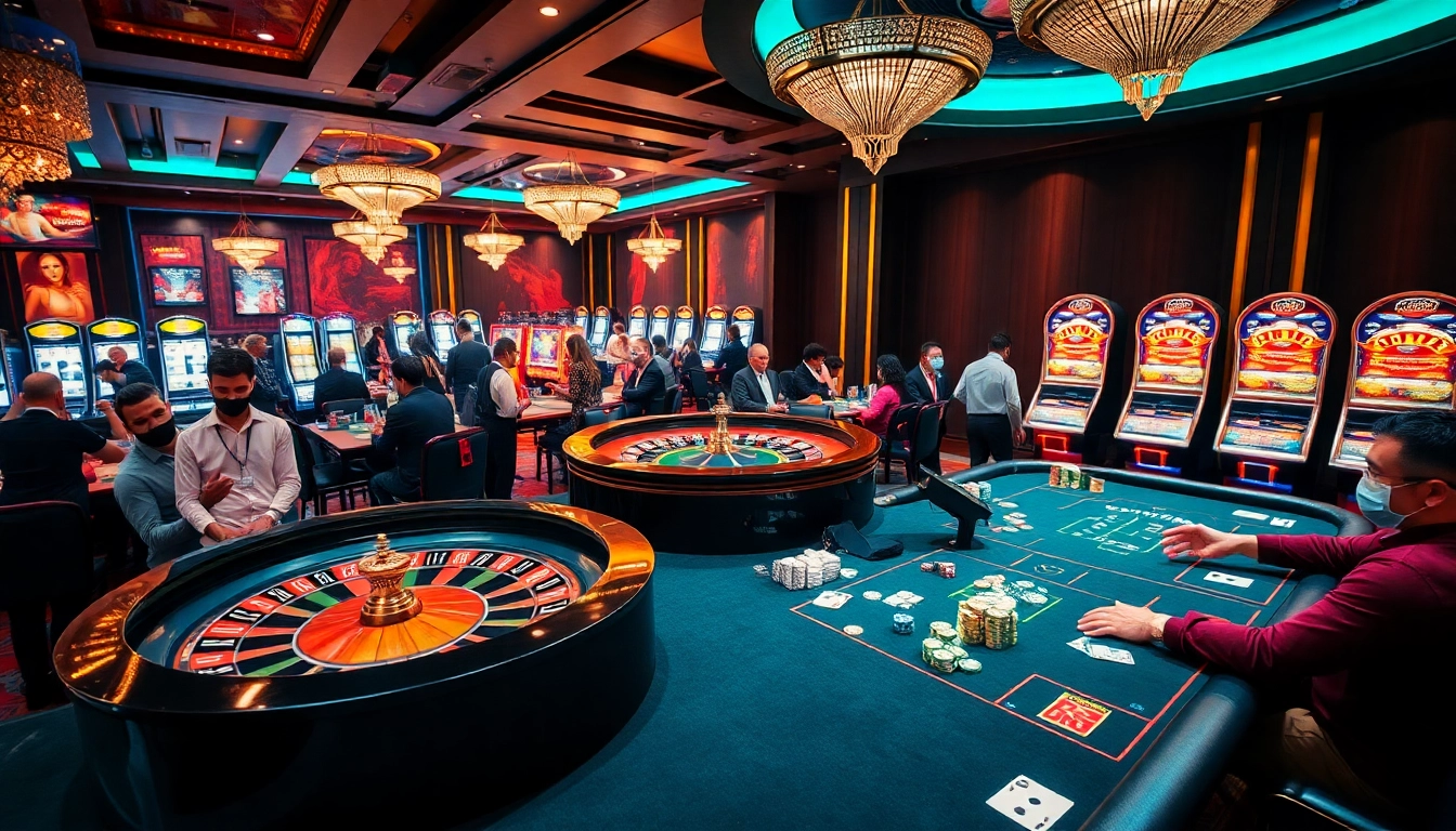 Exciting casino action at C168 featuring roulette, poker tables, and colorful chips.