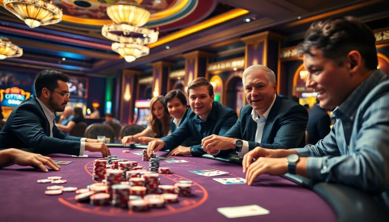 優塔娱乐城的賭客們在興奮地玩牌，感受賭博的刺激。