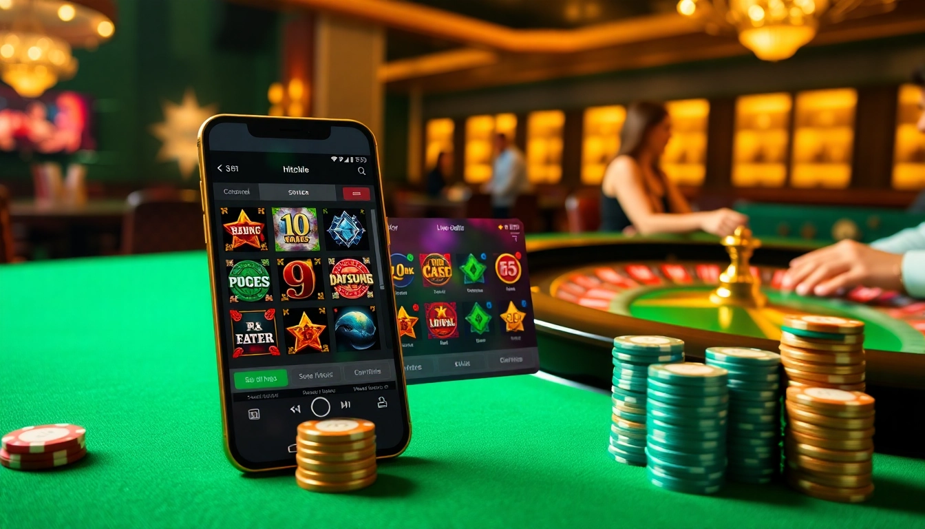 Hitclub's engaging mobile casino experience with live dealers and colorful slot games.