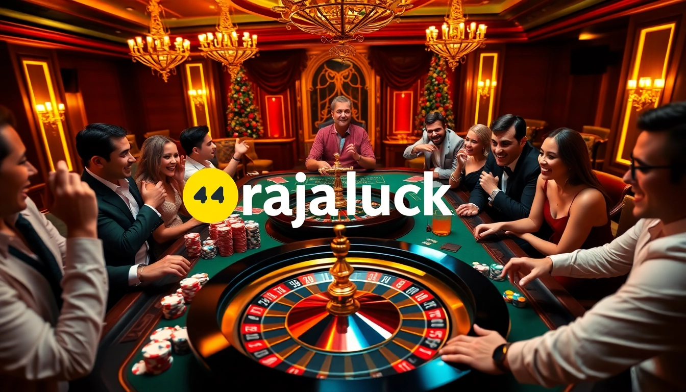 Experience the excitement of rajaluck at a vibrant casino table with poker chips and cards.