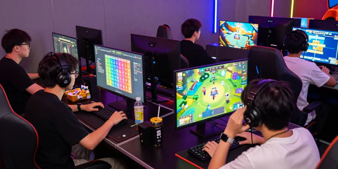 Raja Game login scene with players immersed in colorful online gaming, showcasing excitement.