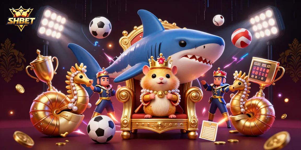Experience thrilling casino games with SHBET's vibrant illustration featuring dynamic characters and elements.